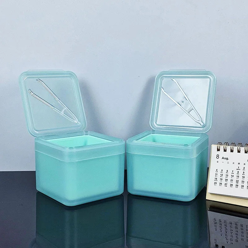 Double Layer Cotton Pad Dispenser Box with Tweezers | Organizer Cotton Pad Organizer QXL