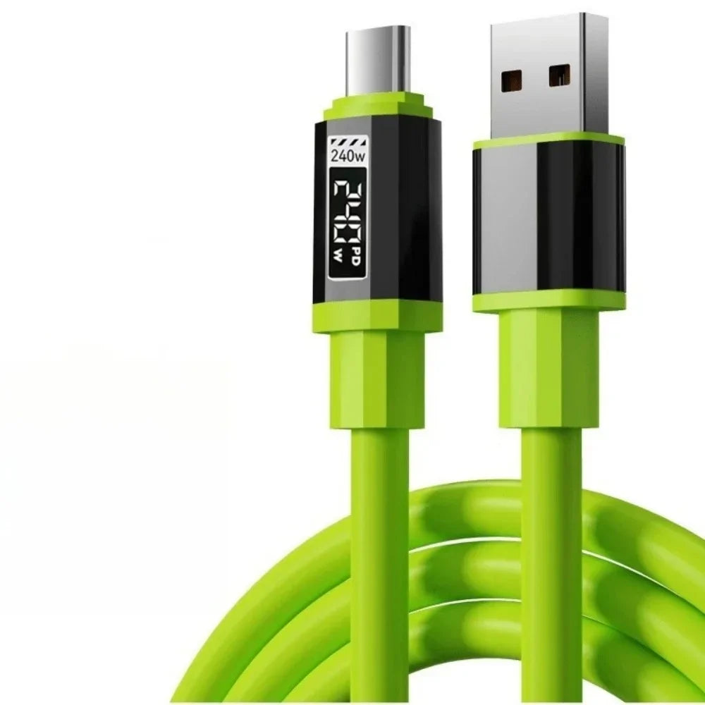 240W USB-C Fast Charging Cable | Real-Time Power Display USB-C Charging Cable QXL A to C 1m