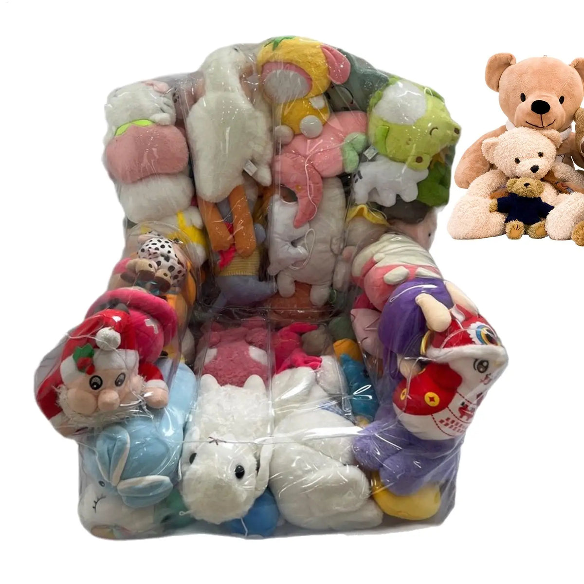 Clear Stuffed Animal Bean Bag Storage Chair Cover | PVC Organizer Toy Storage Organizer QXL