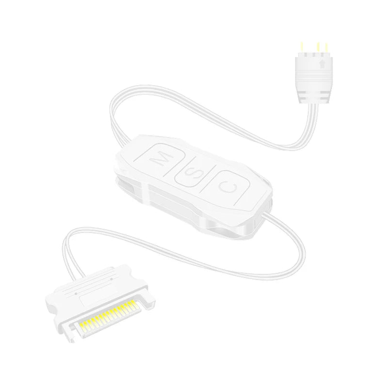 ARGB Mini Controller – 5V 3-Pin to SATA PC Lighting Hub ARGB Lighting Controller QXL White