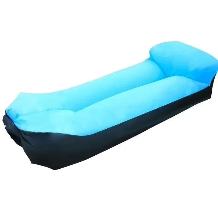 Portable Inflatable Lounger Sofa | Folding Outdoor Camping Couch Inflatable Outdoor Lounger QXL SKYBLUE-3
