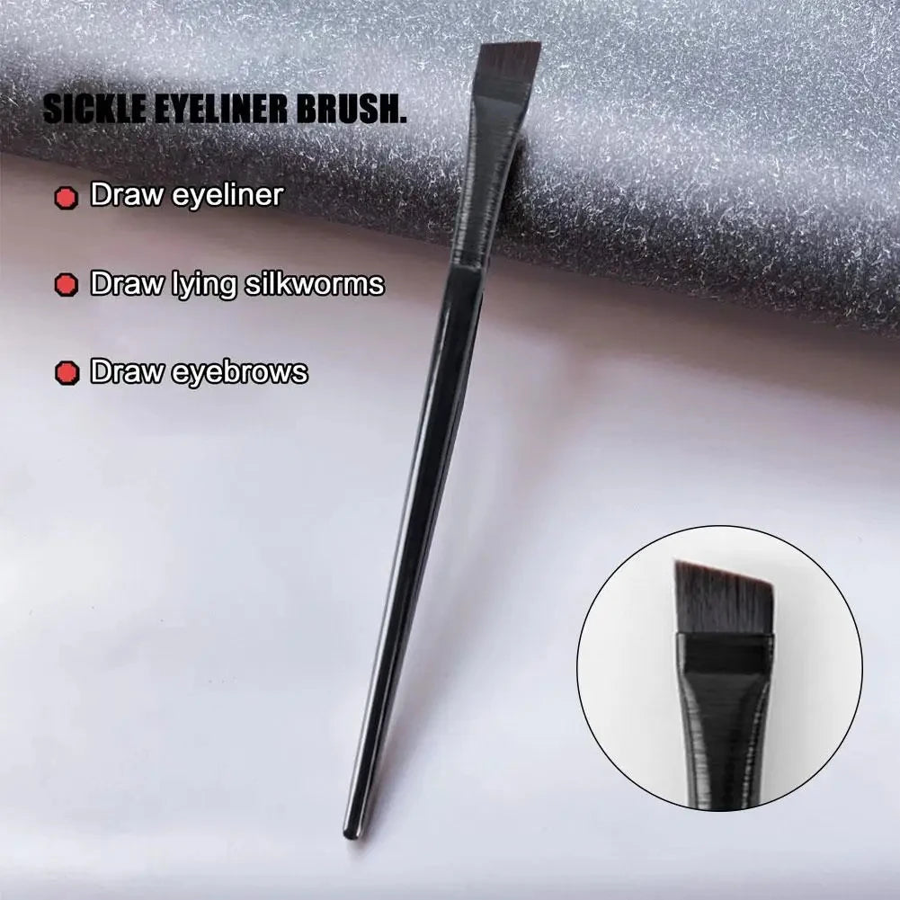 3-Pc Foundation & Angled Eyeliner Brush Set | Flat Head Makeup Brush Set QXL