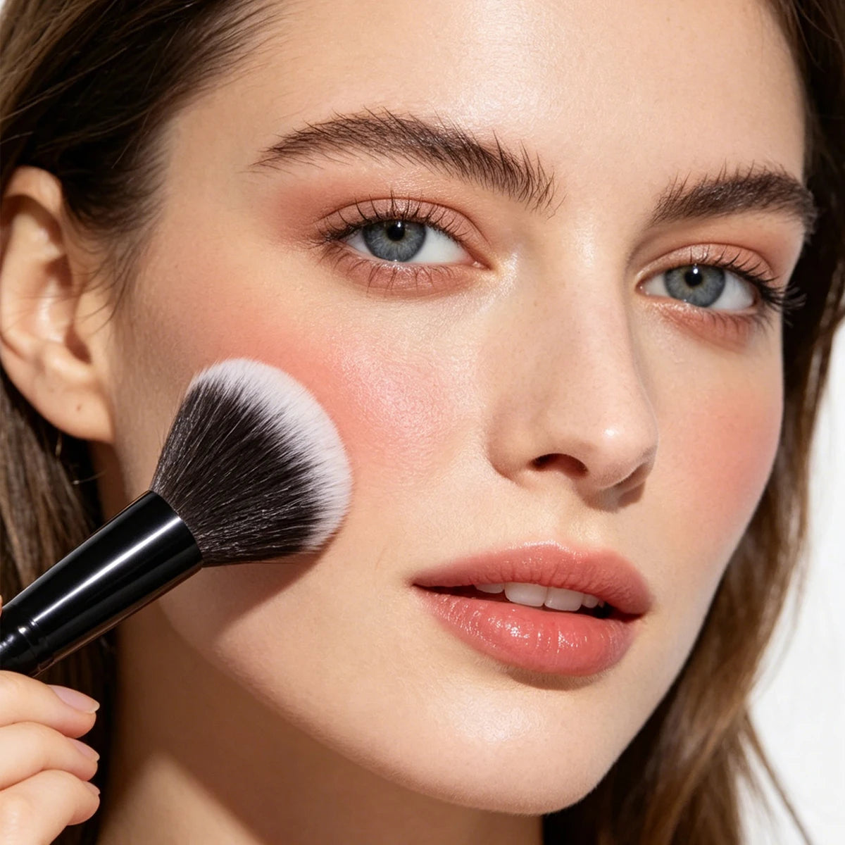 KOSSHOW Flame Blush Brush | Ombre Nylon & Wood Handle Blush Makeup Brush QXL