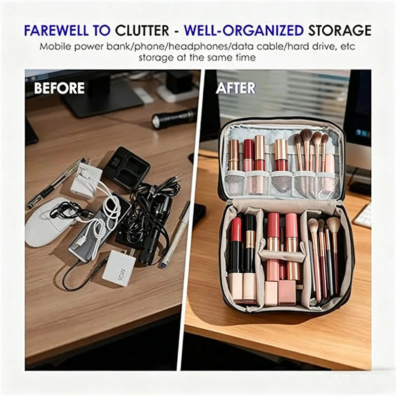 Large Capacity Travel Makeup Brush Organizer Bag Makeup Brush Bag QXL