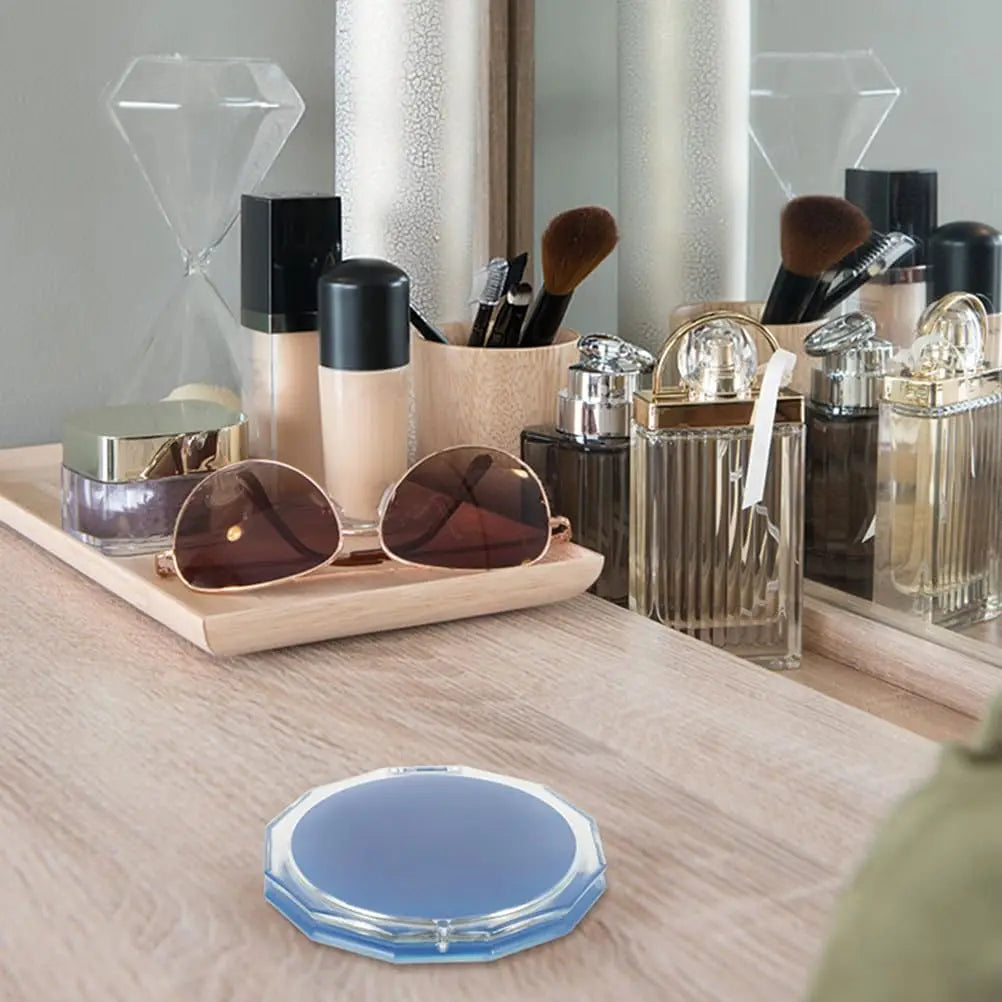 Foldable Pocket Makeup Mirror 2-Sided 10x Magnifying Compact Compact Makeup Mirror QXL