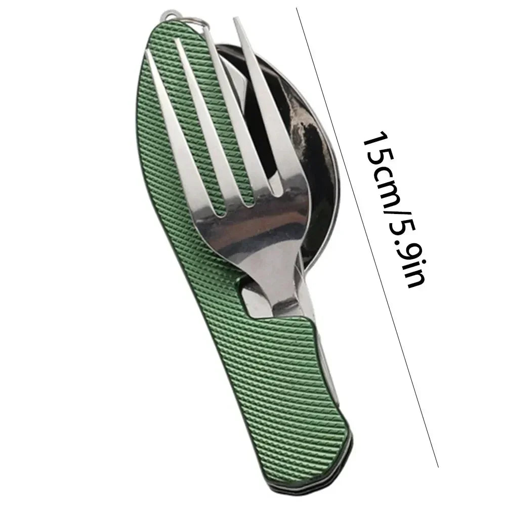 Foldable Camping Utensil Set – Stainless Steel Knife Fork Spoon Camping Utensil Set QXL