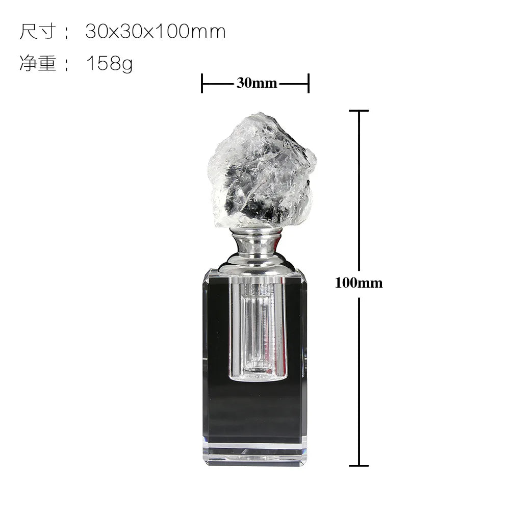 3ml K9 Crystal Perfume Bottle with Natural Quartz Topper Crystal Perfume Bottle QXL