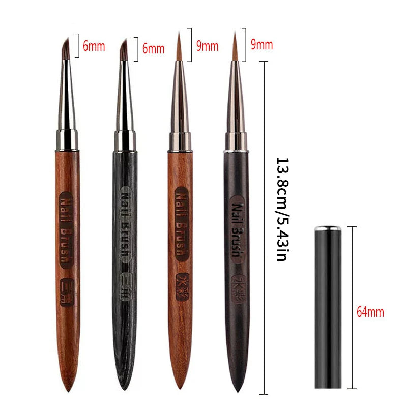 Wood Handle Triangular Nail Art Brush | Petal Liner Painting Pen Nail Art Brush QXL
