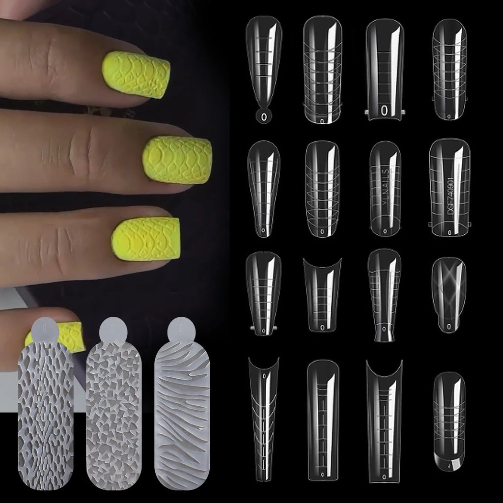 60-Pc Silicone Nail Art Molds | French Tips & 3D Gel Designs Nail Art Molds QXL