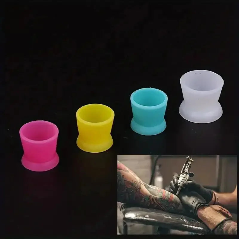 300-Pack Disposable Silicone Tattoo Ink Cups with Stable Base Tattoo Ink Cups QXL
