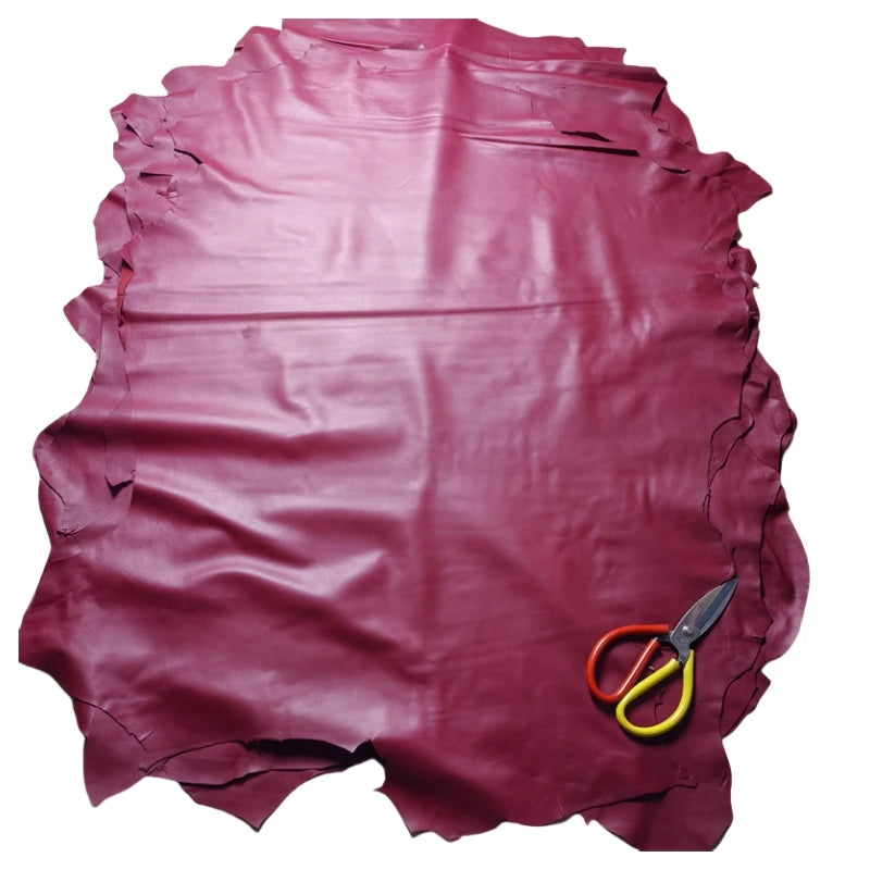 Wine Red Sheepskin Leather Fabric 0.5–0.7mm | DIY Garment Leather Craft Fabric QXL