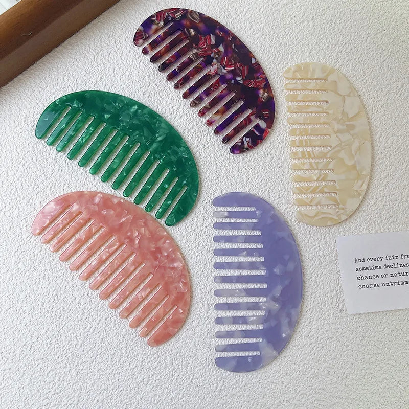 Acetate Wide Tooth Hair Comb | Retro Korean Style for Women Wide Tooth Hair Comb QXL