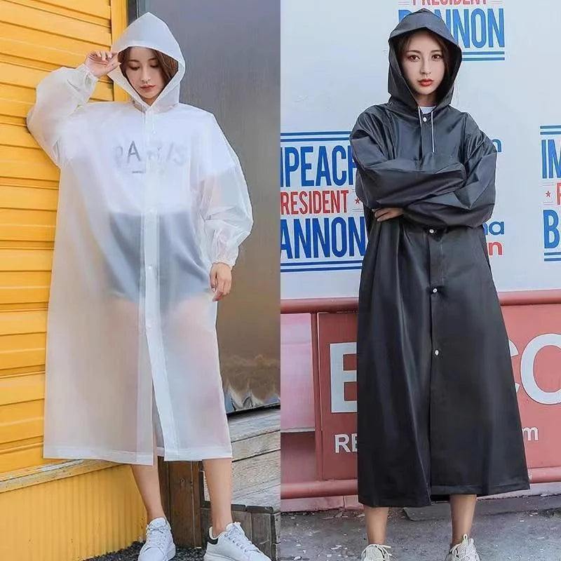 Reusable EVA Rain Poncho | Unisex Waterproof Raincoat Rain Poncho QXL