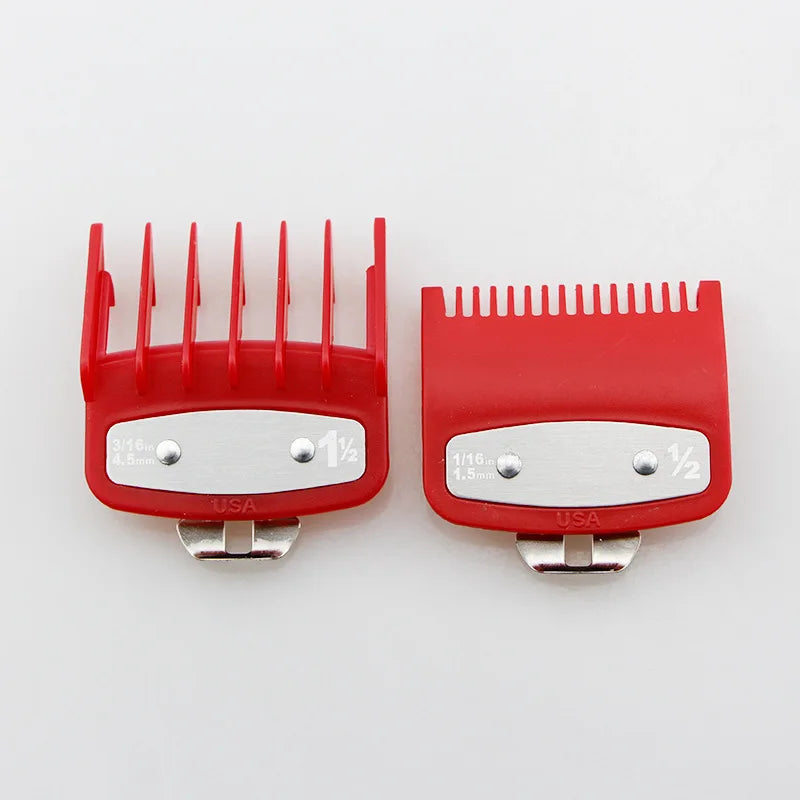 Color-Coded Hair Clipper Guide Combs | Barber Limit Comb Set Clipper Guide Combs QXL Red 2-piece set