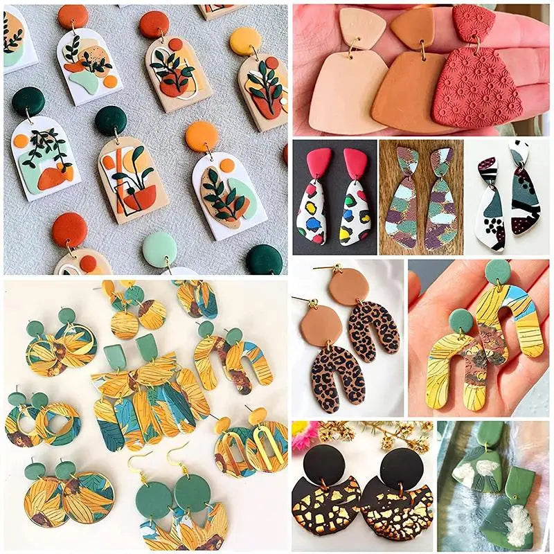Polymer Clay Earring Cutter Set | Multi-Shape Jewelry Craft Tools Clay Cutter Set QXL