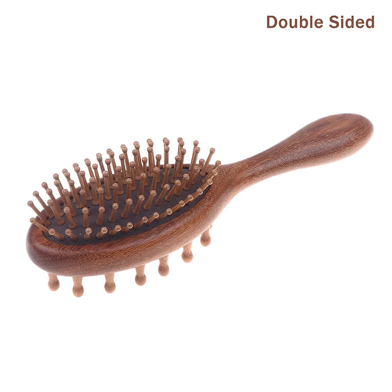 Double-Sided Wooden Cushion Comb | Anti-Static Scalp Massage Brush Cushion Massage Comb QXL B