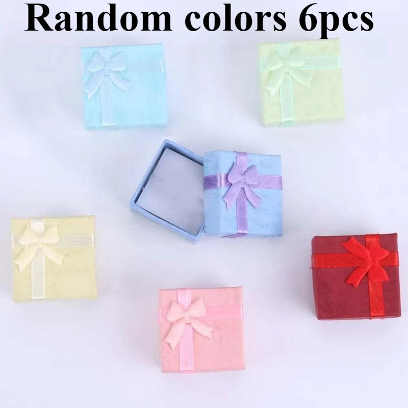 6-Pack Mini Jewelry Gift Boxes for Rings, Earrings & Necklaces Jewelry Gift Box QXL Random colors 6pcs