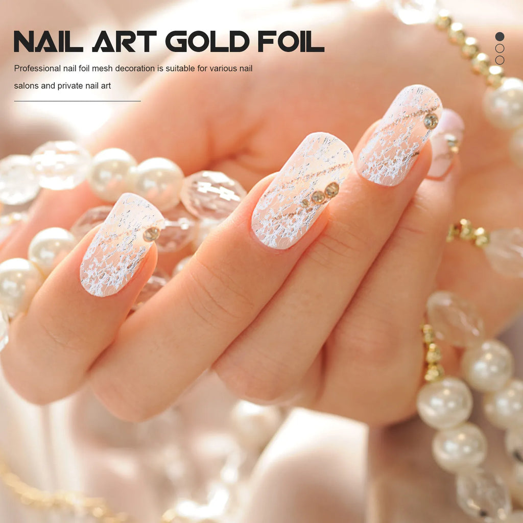 6-Pack Gold Foil Mesh Nail Art Decorations | DIY Manicure Set Nail Art Decoration QXL