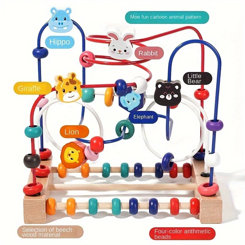 Interactive Bead Puzzle Toy for Infants & Toddlers 12M+ Toddler Bead Puzzle QXL