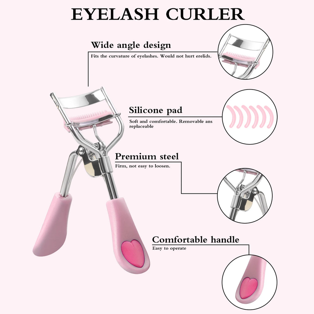 6-Piece Eyelash & Eyebrow Kit | Curler, Spoolie & Brow Brush Eye Makeup Tool Kit QXL