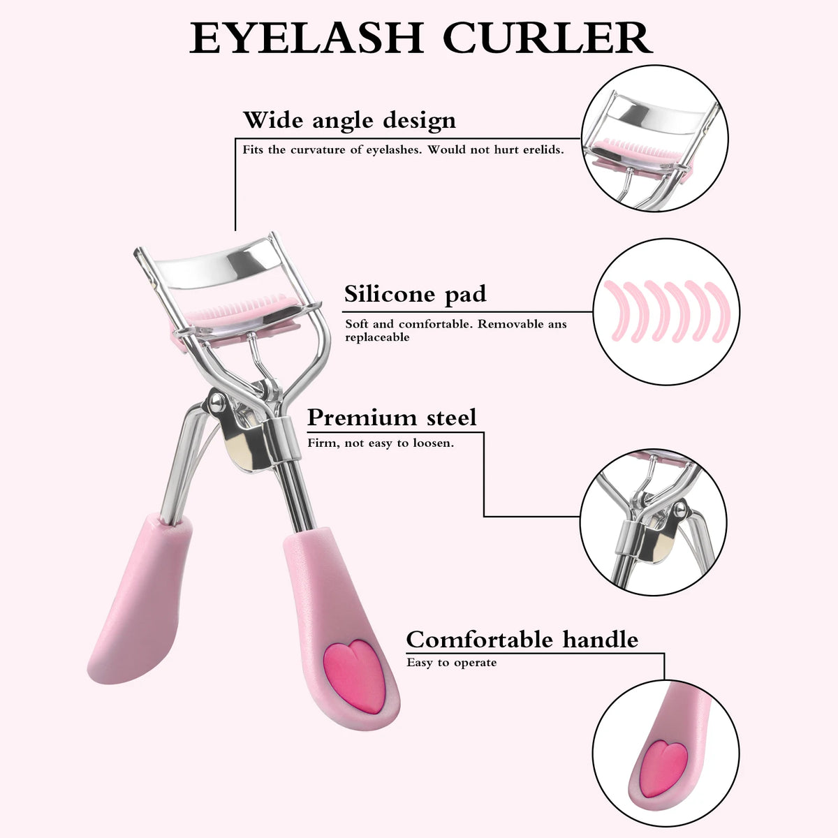 6-Piece Eyelash & Eyebrow Kit | Curler, Spoolie & Brow Brush Eye Makeup Tool Kit QXL