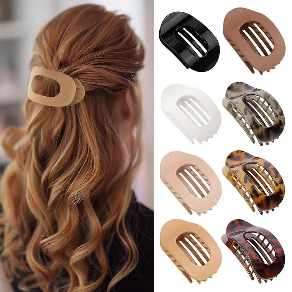 Retro Leopard French Flat Claw Hair Clip for Women & Girls Hair Claw Clip QXL