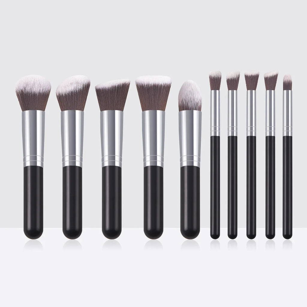 10-Piece Mini Makeup Brush Set | Foundation Blush Eyeshadow Makeup Brush Set QXL