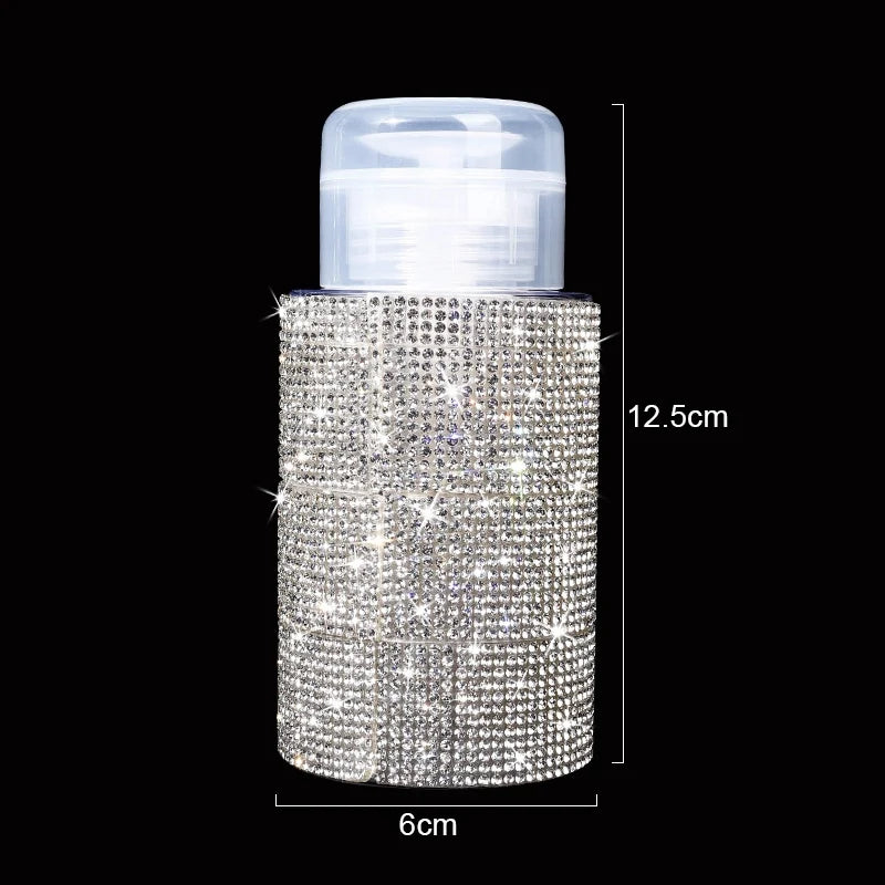 200ml Rhinestone Pump Dispenser Bottle | Refillable Nail Remover Pump Dispenser Bottle QXL