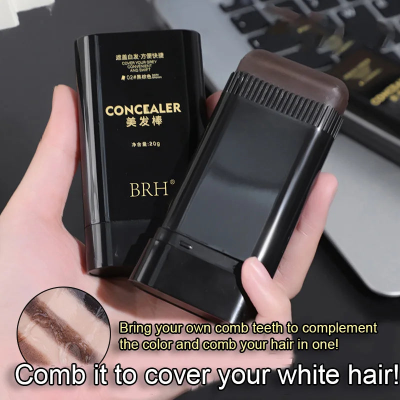 Hair Dye Stick with Built-In Comb | Waterproof Gray Coverage Hair Color Stick QXL
