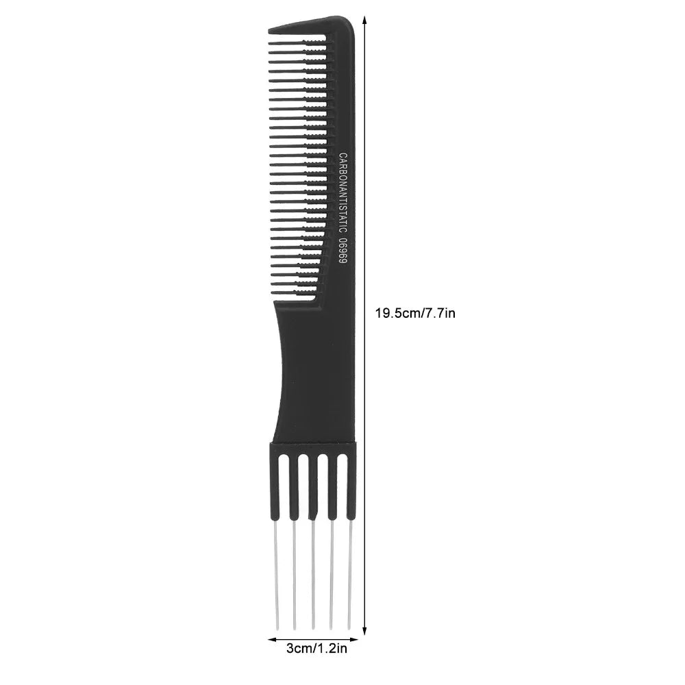 10-Pack Carbon Lift Teasing Combs | Fine Teeth Salon Back Comb Hair Teasing Comb QXL