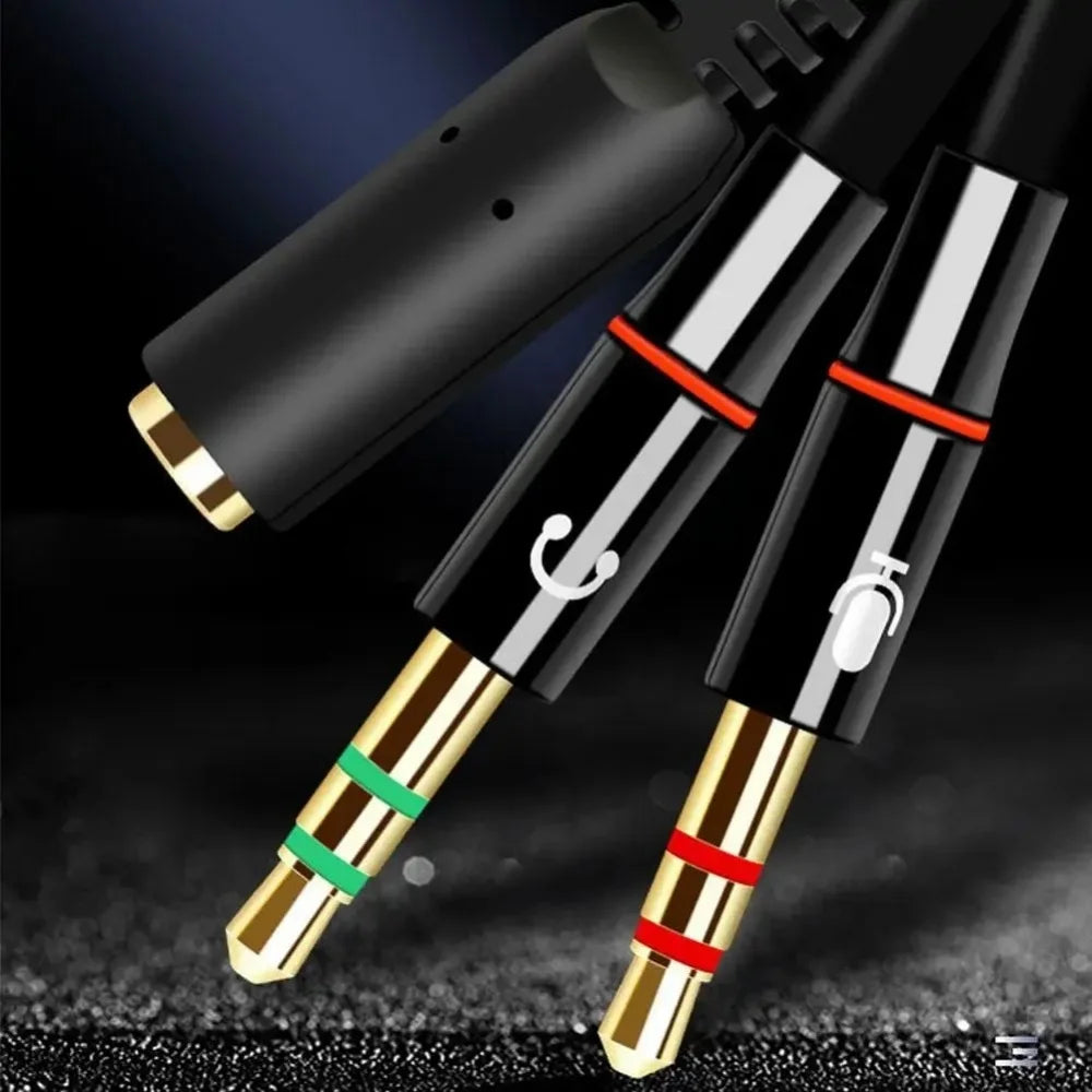 3.5mm Audio Y Splitter – 1 Male to 2 Female AUX Adapter Audio Splitter Cable QXL