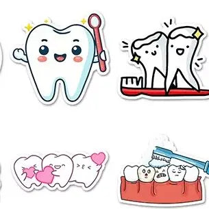 50-Pack Dental Tooth Cartoon Stickers for Kids | Clinic Reward Dental Reward Stickers QXL