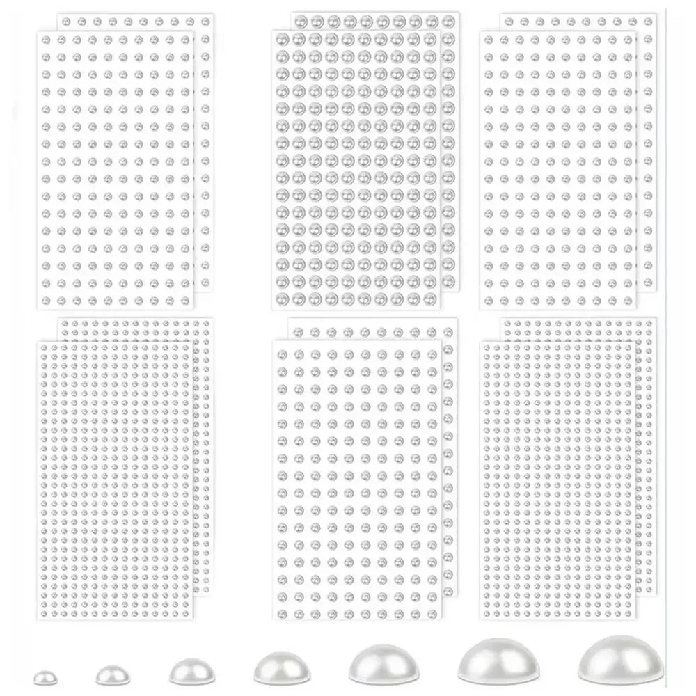Self-Adhesive Pearl Stickers 3–6mm | Hair, Face & Makeup Pearl Stickers QXL
