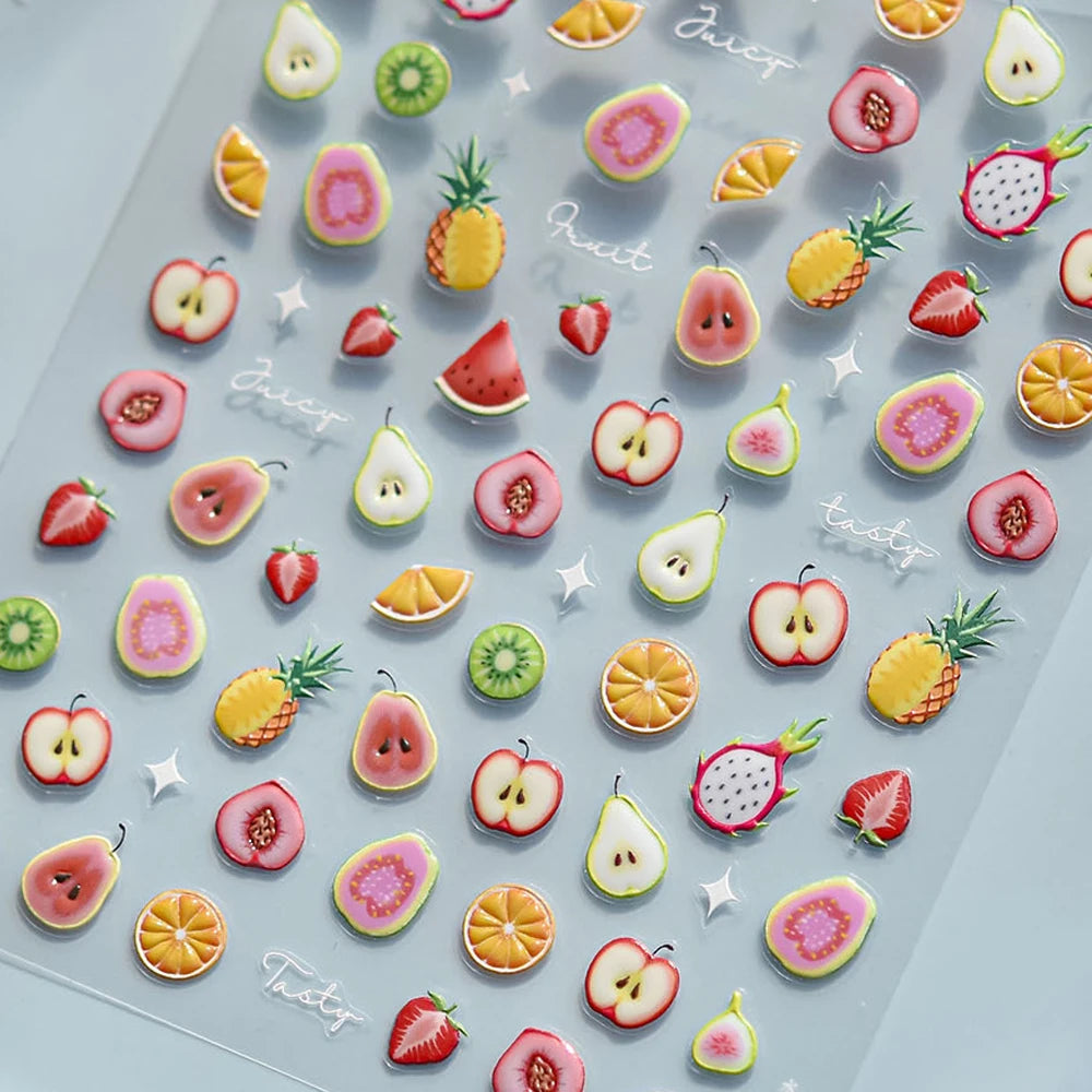 Fruit Party 5D Nail Art Stickers | Manicure Decal Sheet Nail Art Stickers QXL