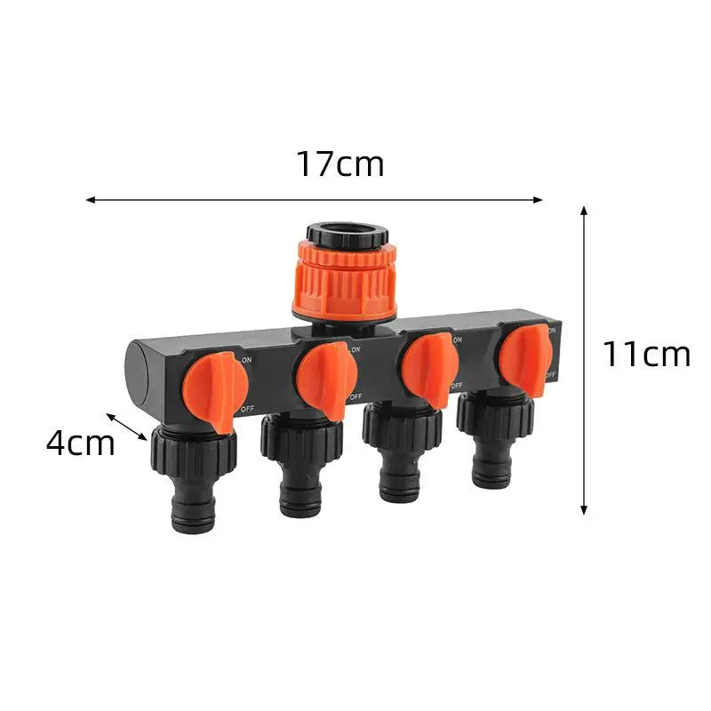 4-Way Garden Tap Splitter | Leakproof Drip Irrigation Connector Drip Irrigation Splitter QXL