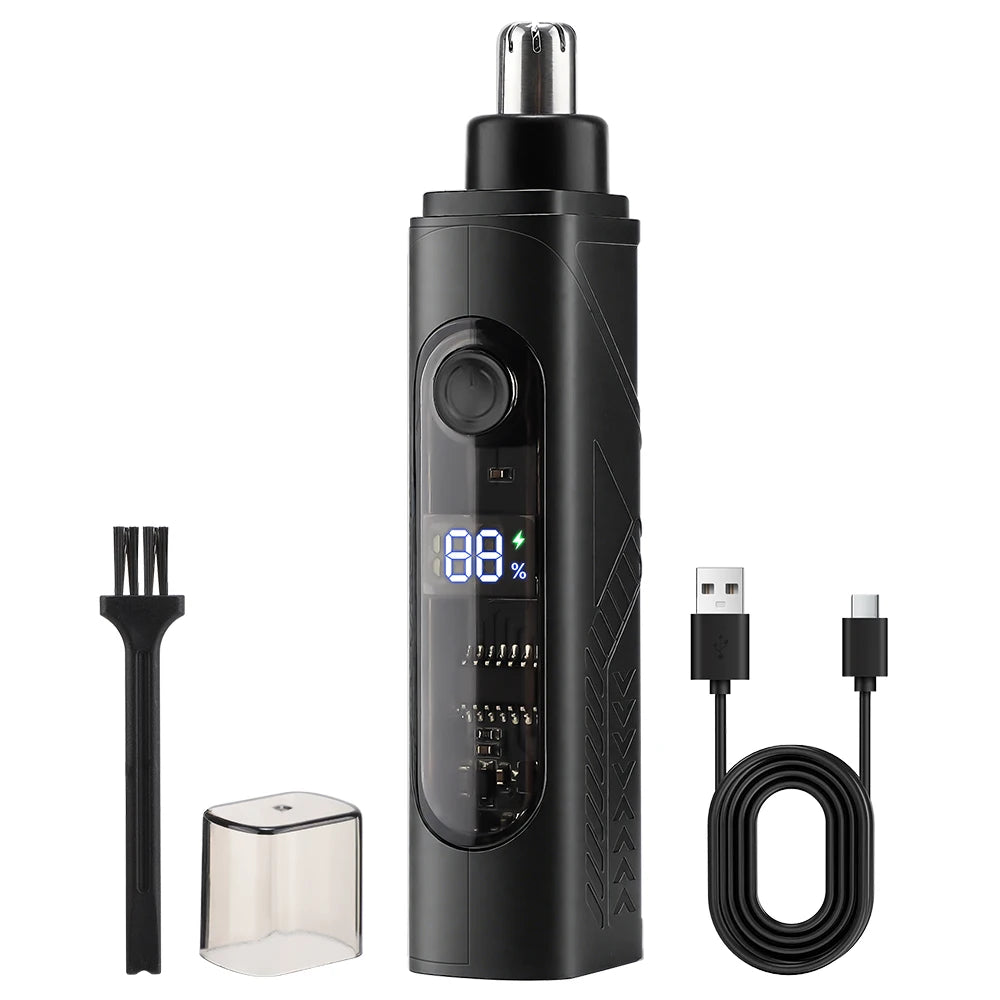 AFDEAL Mini Nose & Ear Hair Trimmer | USB-C Rechargeable Nose & Ear Trimmer QXL black