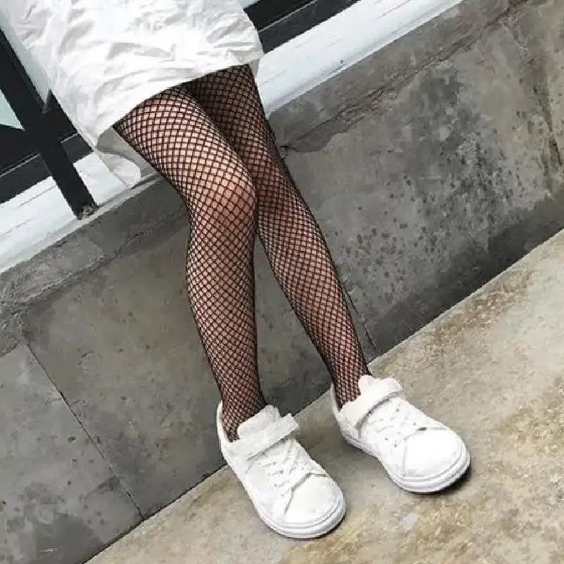 Girls' Fishnet Stockings | Kids Black Mesh Tights Ages 7–12 Kids Fishnet Tights QXL