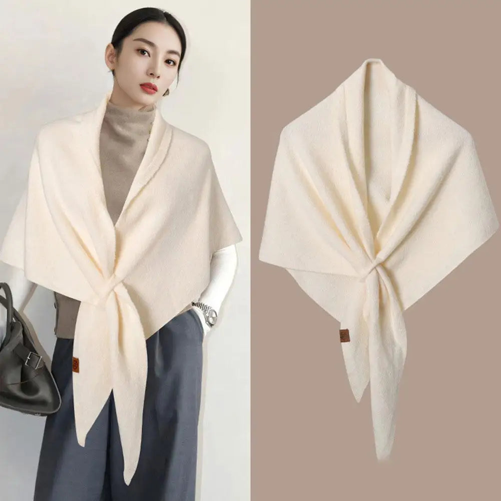 Women's Wool Blend Triangular Shawl | Large Winter Wrap Wrap Shawl Scarf QXL