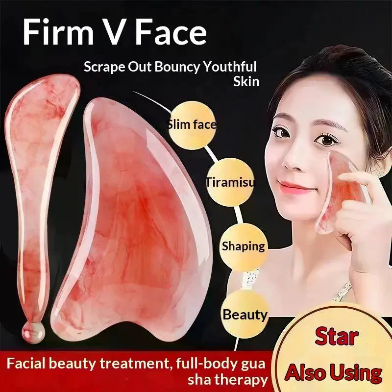 2-Pc Resin Gua Sha Board & Scraping Stick | Face Body Massager Gua Sha Massage Set QXL