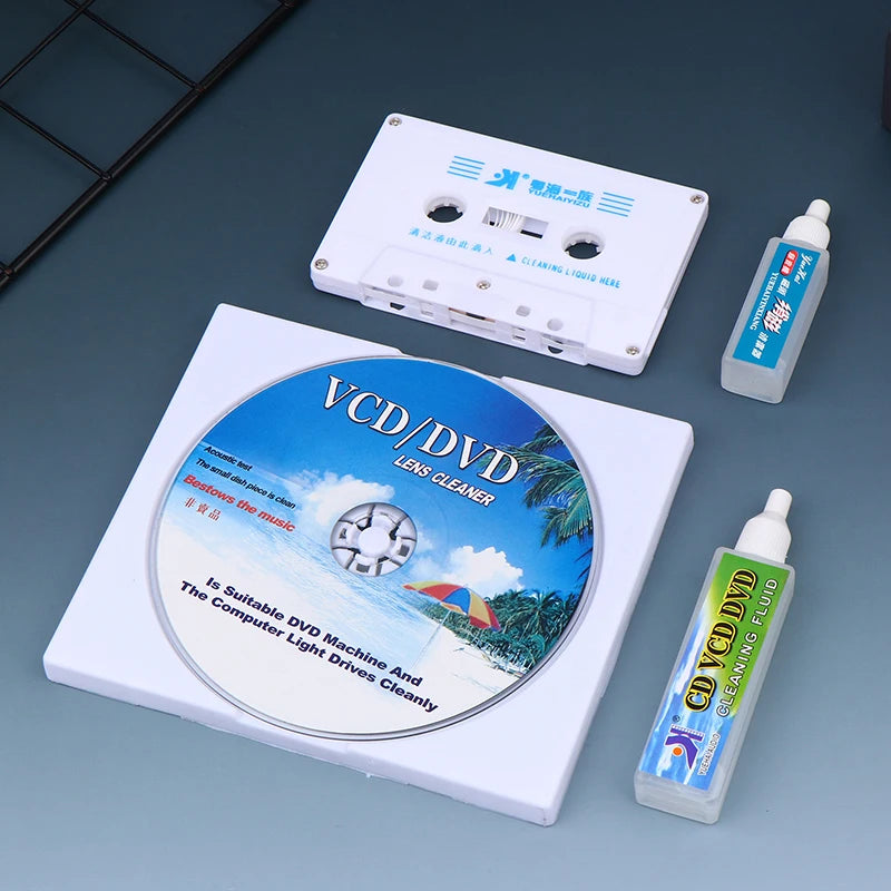 DVD CD Lens Cleaner & Cassette Tape Head Cleaner Demagnetizer Player Cleaning Kit QXL