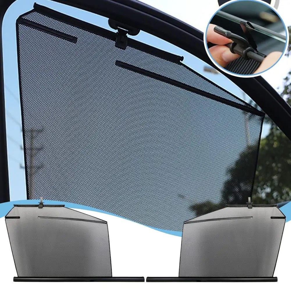 Retractable Car Side Window Sunshade | UV Mesh Curtain Car Window Sunshade QXL