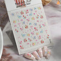 3D Spring Flower & Bow Nail Stickers | Rose Bouquet Decals Nail Art Stickers QXL A