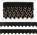 Black Grommet Eyelet Twill Tape Trim 3 Yds | Gold D-Ring Grommet Trim Tape QXL AECH04-14631