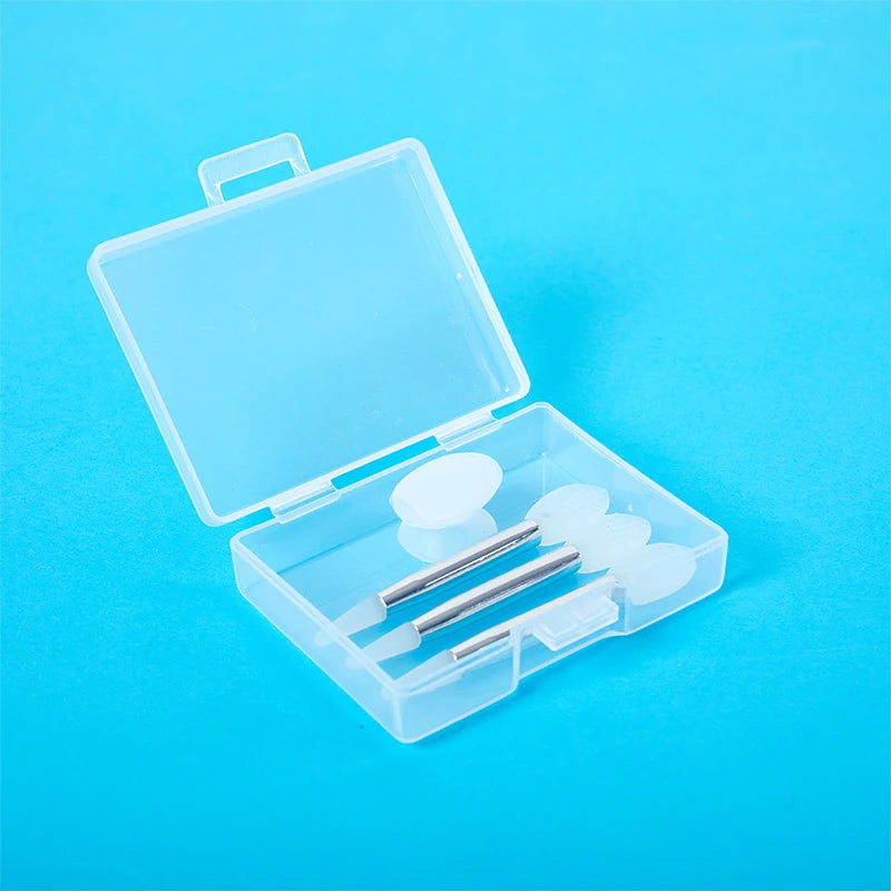 3-Pack Silicone Lip Mask Brush Set with Dust Cover & Storage Box Lip Makeup Brush QXL