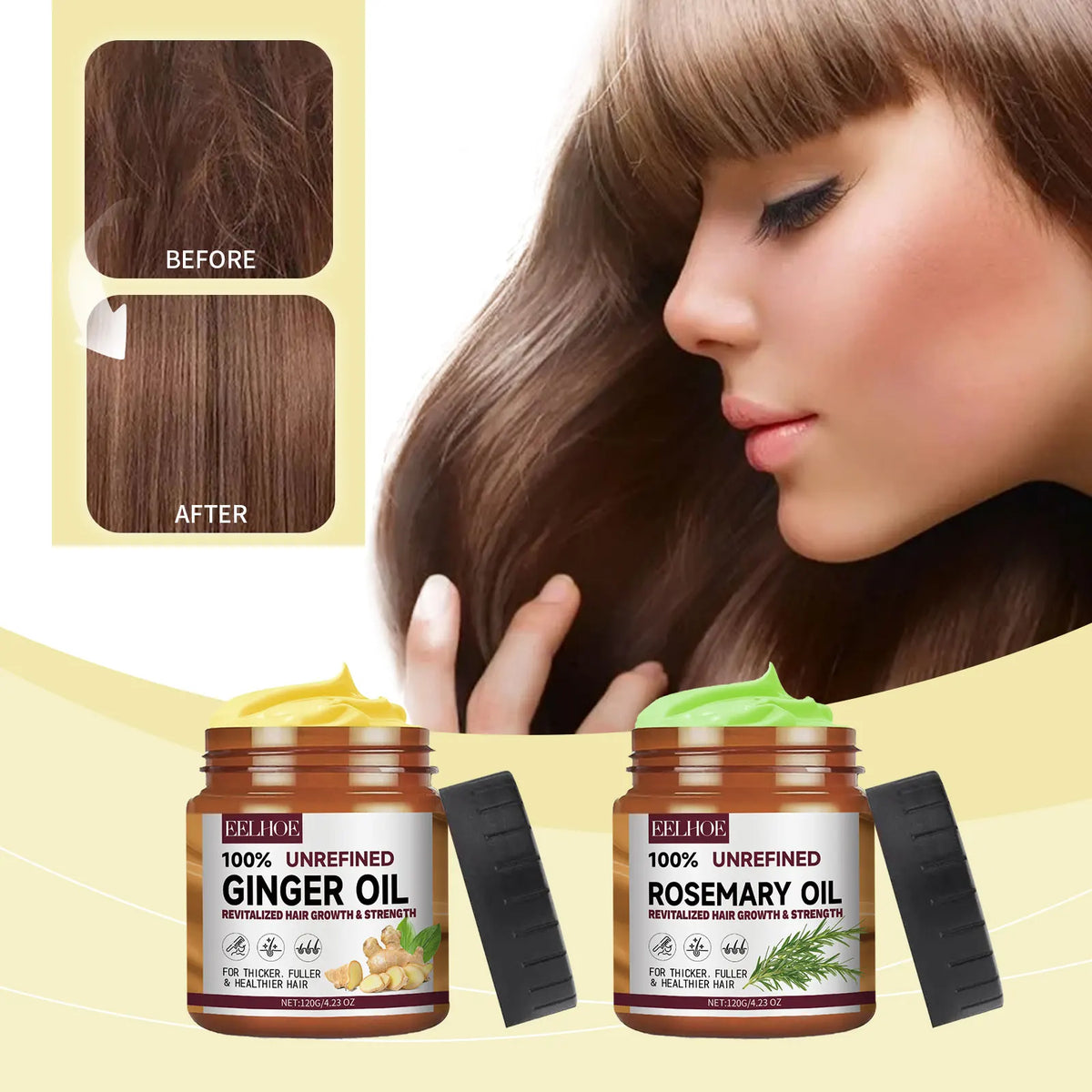 Eelhoe Rosemary & Ginger Deep Conditioning Hair Mask 120g Hair Conditioning Mask QXL