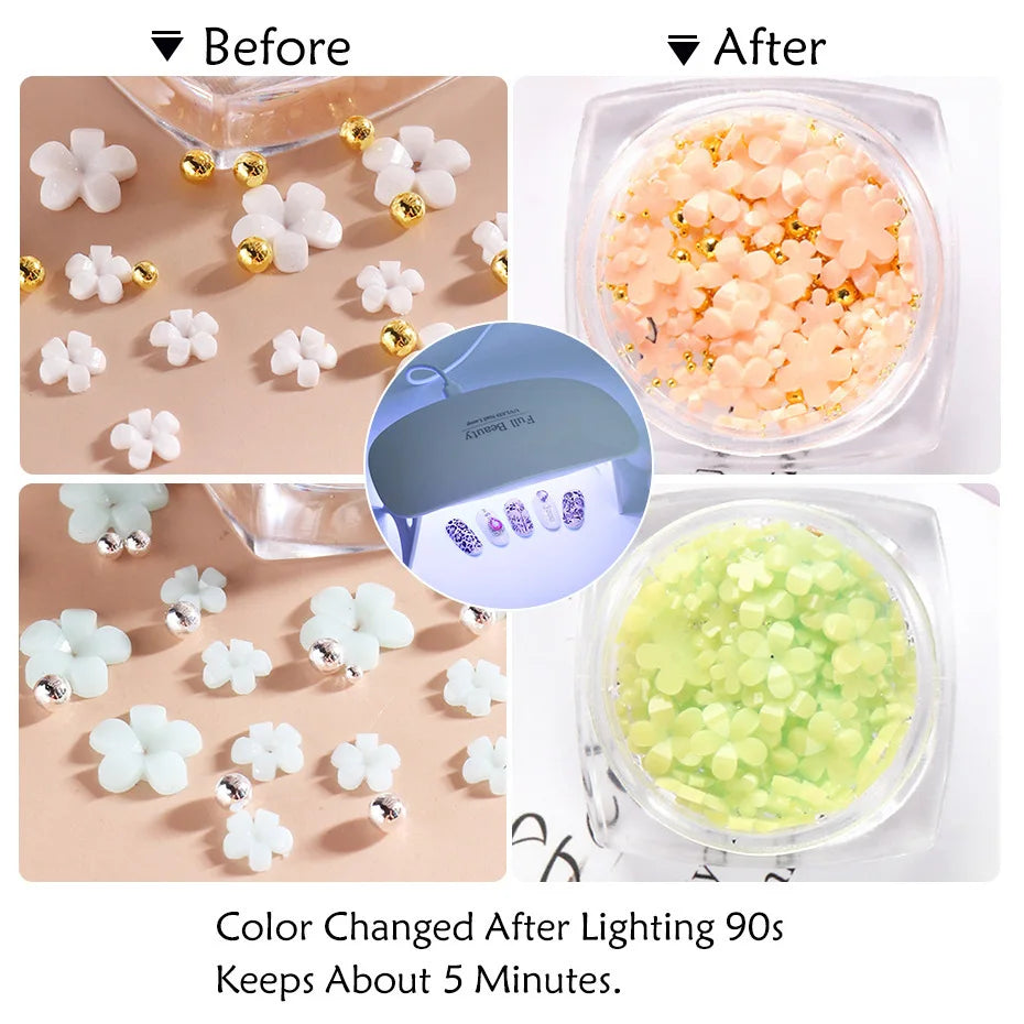 Color-Changing Flower Nail Sequins | Gradient Glitter 6 Colors Nail Art Sequins QXL