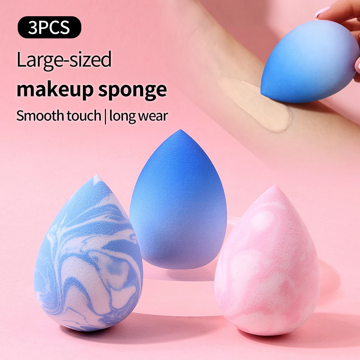 KOSSHOW 3-Pack Marble Makeup Sponge Blender for Foundation Makeup Sponge Blender QXL