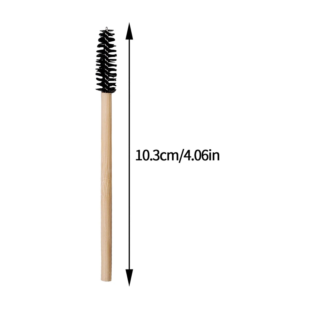 50-Pack Bamboo Mascara Wands & Spiral Spoolie Brushes Mascara Wand Set QXL
