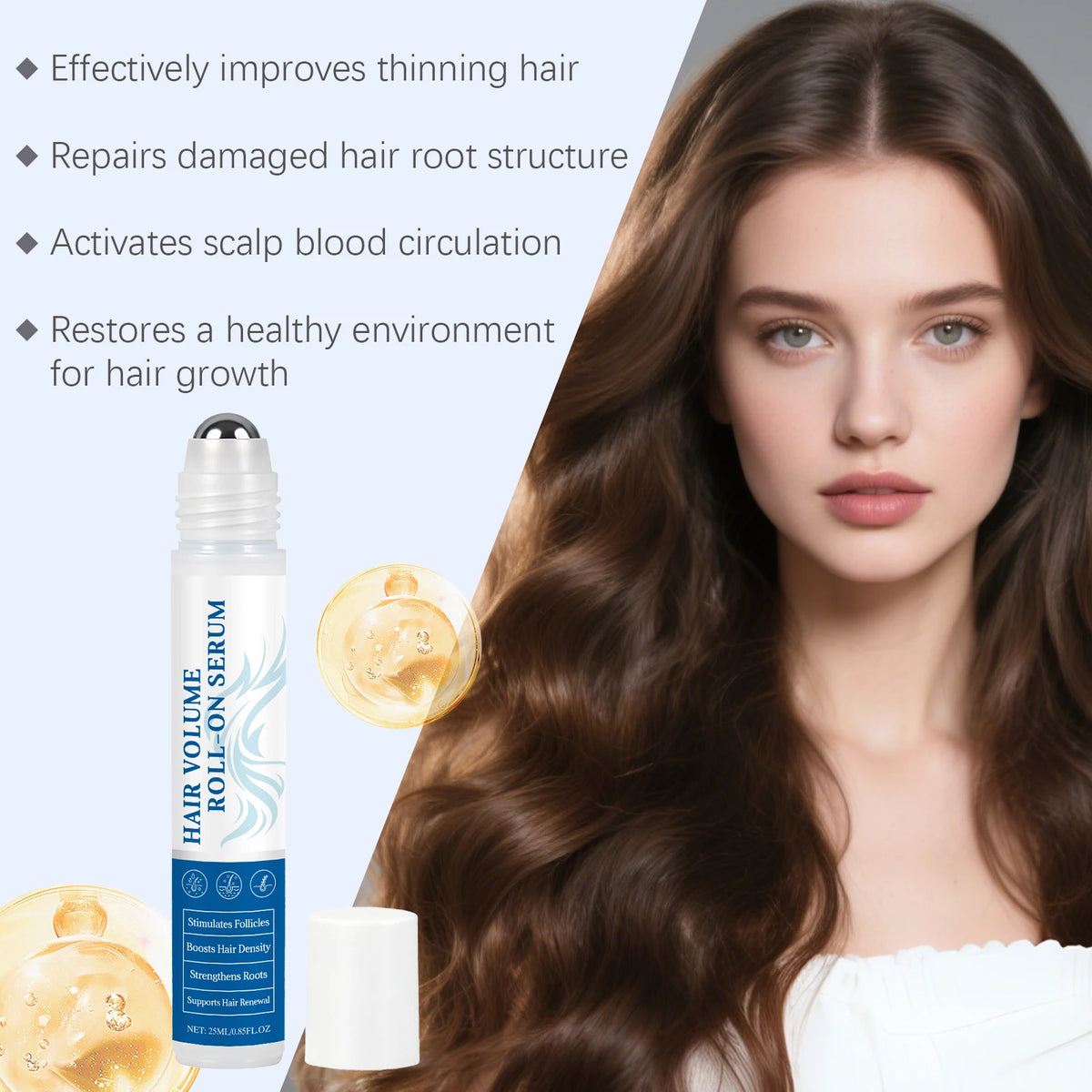 HOEGOA Rosemary Oil Roll-On Hair Serum 25ml | Scalp Care Hair Scalp Serum QXL