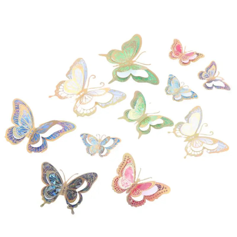 12-Pack Waterproof Butterfly Stickers | Self-Adhesive Decor Decorative Stickers QXL